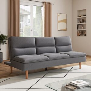 182cm Grey Fabric 3 Seater Sofa Bed Sleeper