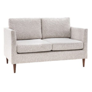 Girona Fabric 2 Seater Sofa In Natural With Wooden Legs