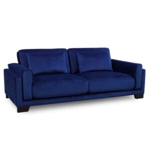 Pompano Fabric 4 Seater Sofa In Blue