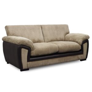Carson Fabric 3 Seater Sofa In Beige And Brown
