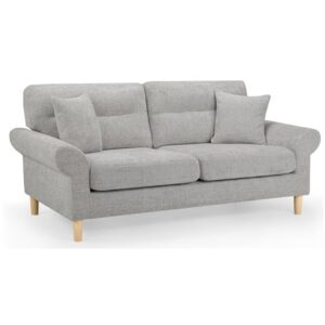 Folsom Fabric 3 Seater Sofa In Silver