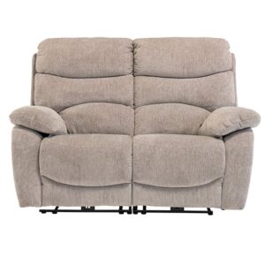 Toccoa Fabric Electric Recliner 2 Seater Sofa In Mink