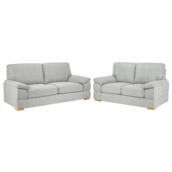 Benton Fabric 3+2 Seater Sofa Set In Silver
