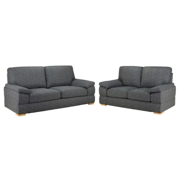 Benton Fabric 3+2 Seater Sofa Set In Slate