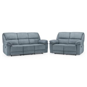 Elia Fabric Recliner 3+2 Seater Sofa Set In Grey