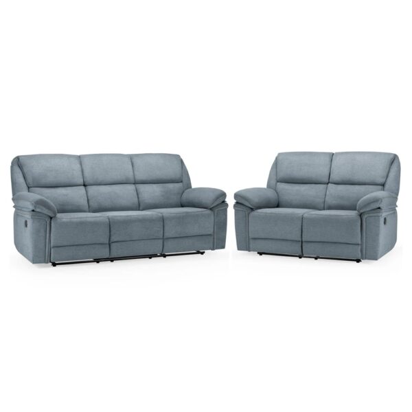 Elia Fabric Recliner 3+2 Seater Sofa Set In Grey