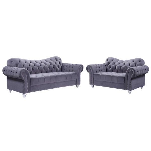 Jupiter Fabric 3+2 Seater Sofa Set In Cool Grey