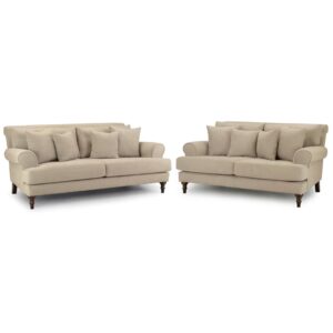 Sumter Fabric 3+2 Seater Sofa Set In Beige