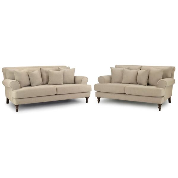 Sumter Fabric 3+2 Seater Sofa Set In Beige