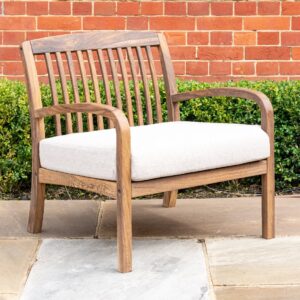 Bolivia Wooden Garden Lounge Chair In Rich Brown