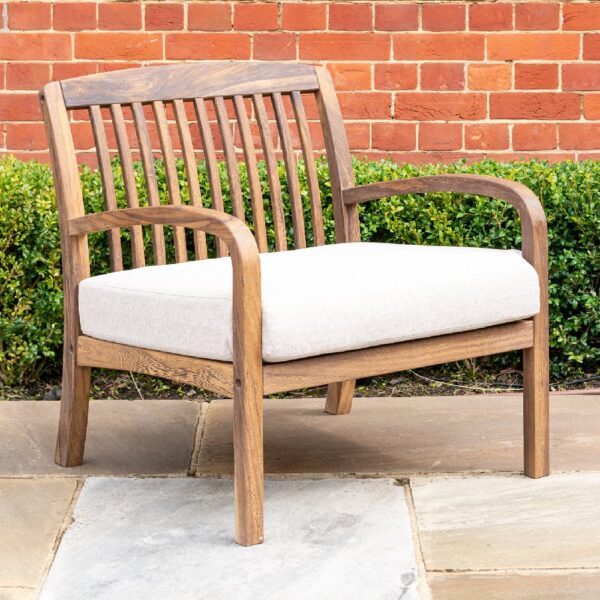 Bolivia Wooden Garden Lounge Chair In Rich Brown