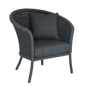 Crod Rattan Garden Lounge Chair In Grey