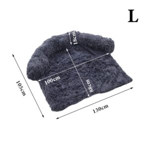 Plush Detachable Sofa Dog Bed - Cozy Winter Pet Mattress in Deep Grey (Large)