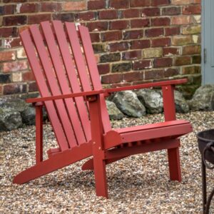 Silvis Outdoor Wooden Lounge Chair In Rust