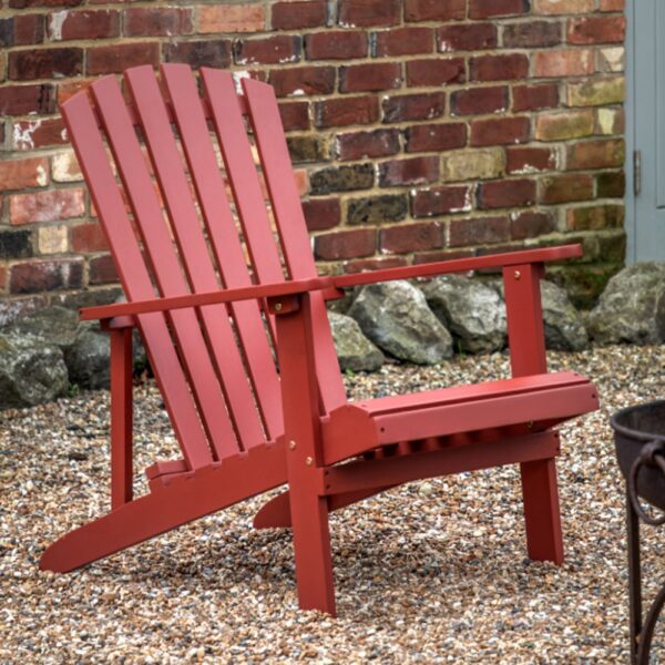 Silvis Outdoor Wooden Lounge Chair In Rust