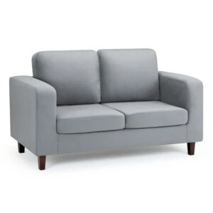 Boston Fabric 2 Seater Sofa In Grey