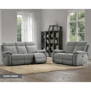 Caguas Fabric Recliner 3+2 Seater Sofa Set In Taupe