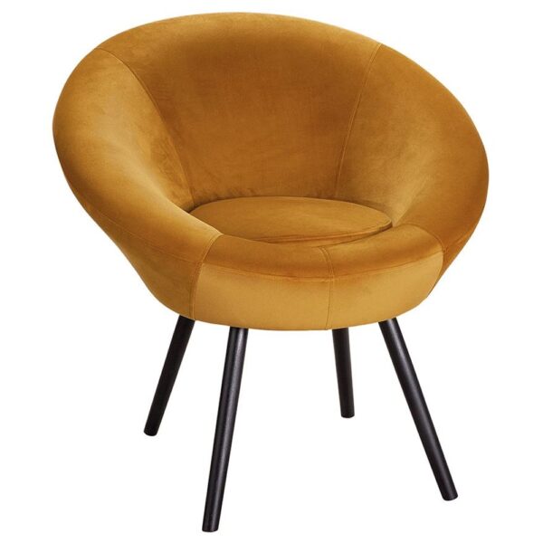 Fostoria Fabric Armchair With Metal Legs In Yellow