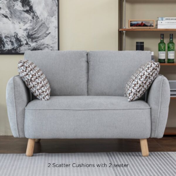 Gunnison Fabric 2 Seater Sofa In Light Grey