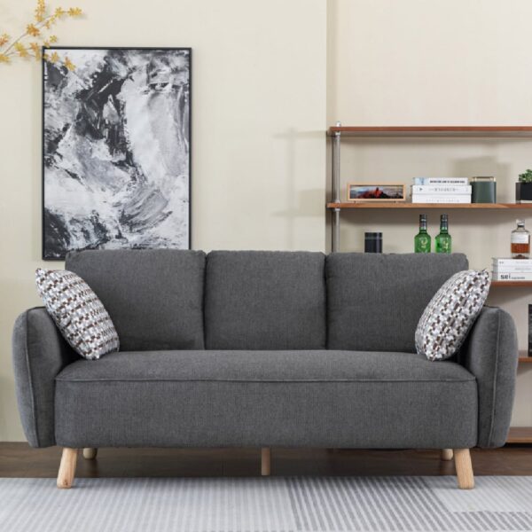 Gunnison Fabric 3 Seater Sofa In Dark Grey