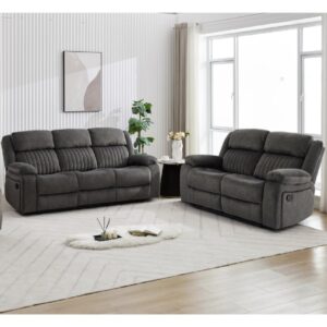 Martinez Fabric Recliner 3+2 Seater Sofa Set In Iron