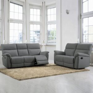 Payson Fabric Recliner 3+2 Seater Sofa Set In Anthracite