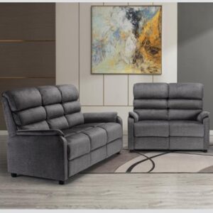 Sanur Fabric 3+2 Seater Sofa Set In Grey
