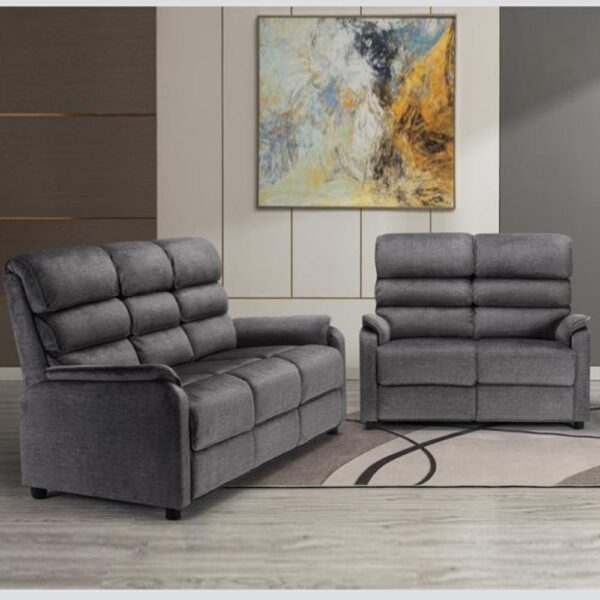 Sanur Fabric 3+2 Seater Sofa Set In Grey