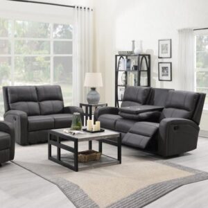 Seoul Fabric Recliner 3+2 Seater Sofa Set In Grey