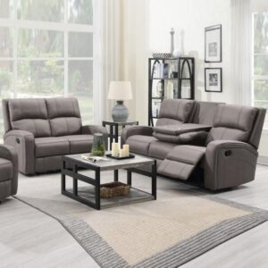 Seoul Fabric Recliner 3+2 Seater Sofa Set In Taupe