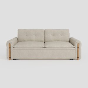 Cottonfy Vintage Pet Friendly Bamboo Design Sofa Bed with Storage