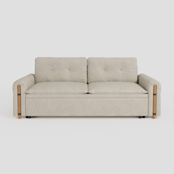 Cottonfy Vintage Pet Friendly Bamboo Design Sofa Bed with Storage