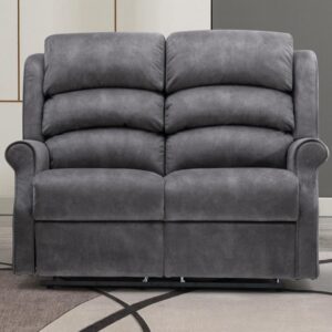 Pavia Fabric Electric Recliner 2 Seater Sofa In Grey