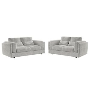 Barrie Fabric 3+2 Seater Sofa Set In Grey