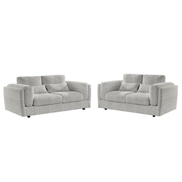 Barrie Fabric 3+2 Seater Sofa Set In Grey