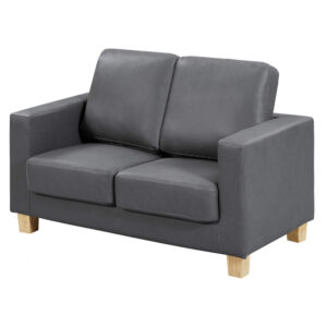 Caridad PU Leather 2 Seater Sofa In Grey