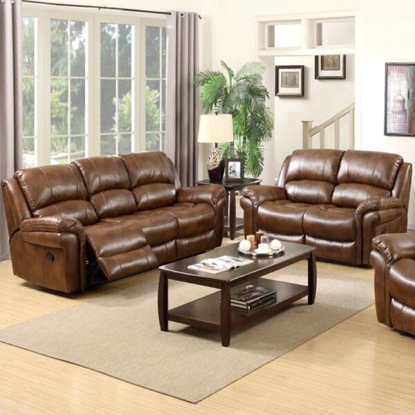Claton Leather Recliner 3+2 Seater Sofa Set In Tan
