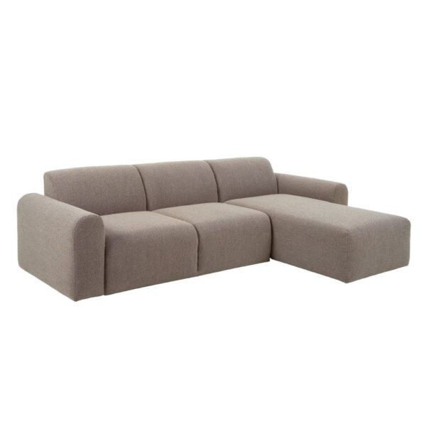 Manheim Fabric Right Hand 3 Seater Corner Sofa In Beige