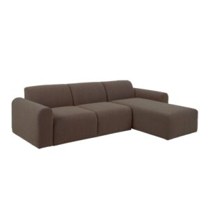 Manheim Fabric Right Hand 3 Seater Corner Sofa In Taupe