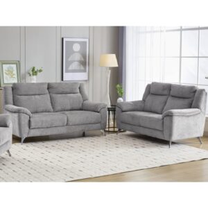 Mankato Fabric 3+2 Seater Sofa Set In Ash