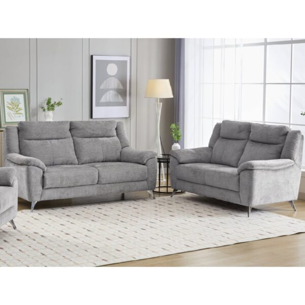 Mankato Fabric 3+2 Seater Sofa Set In Ash