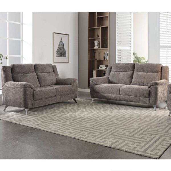 Mankato Fabric 3+2 Seater Sofa Set In Stone