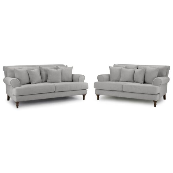 Summerfield Fabric 3+2 Seater Sofa Set In Grey