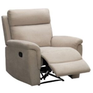Dessel Fabric Recliner 1 Seater Sofa Chair In Natural