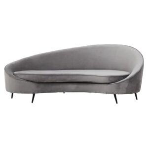 Hearne Velvet 3 Seater Sofa In Grey