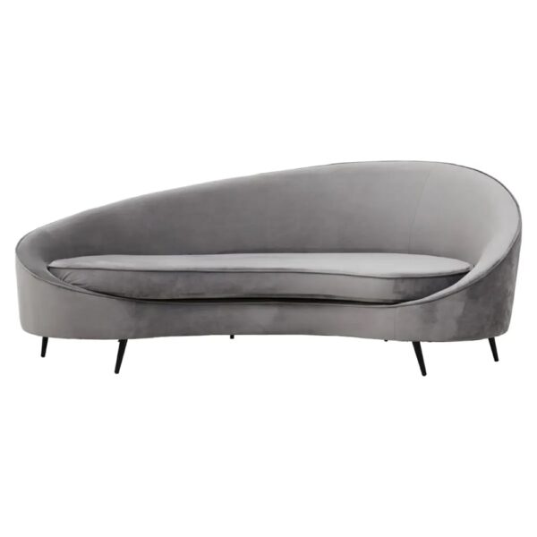 Hearne Velvet 3 Seater Sofa In Grey