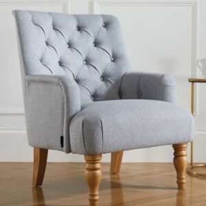 Padston Fabric Lounge Armchair In Grey