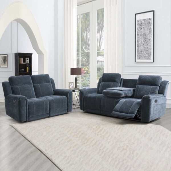 Sheridan Fabric Recliner 3+2 Seater Sofa Set In Dark Grey