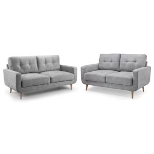 Avenel Fabric 3+2 Seater Sofa Set In Grey