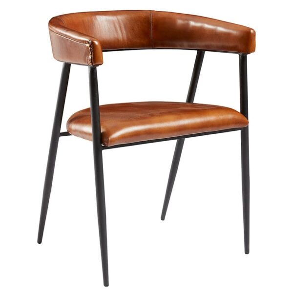 Mahnomen Genuine Leather Armchair In Tawny